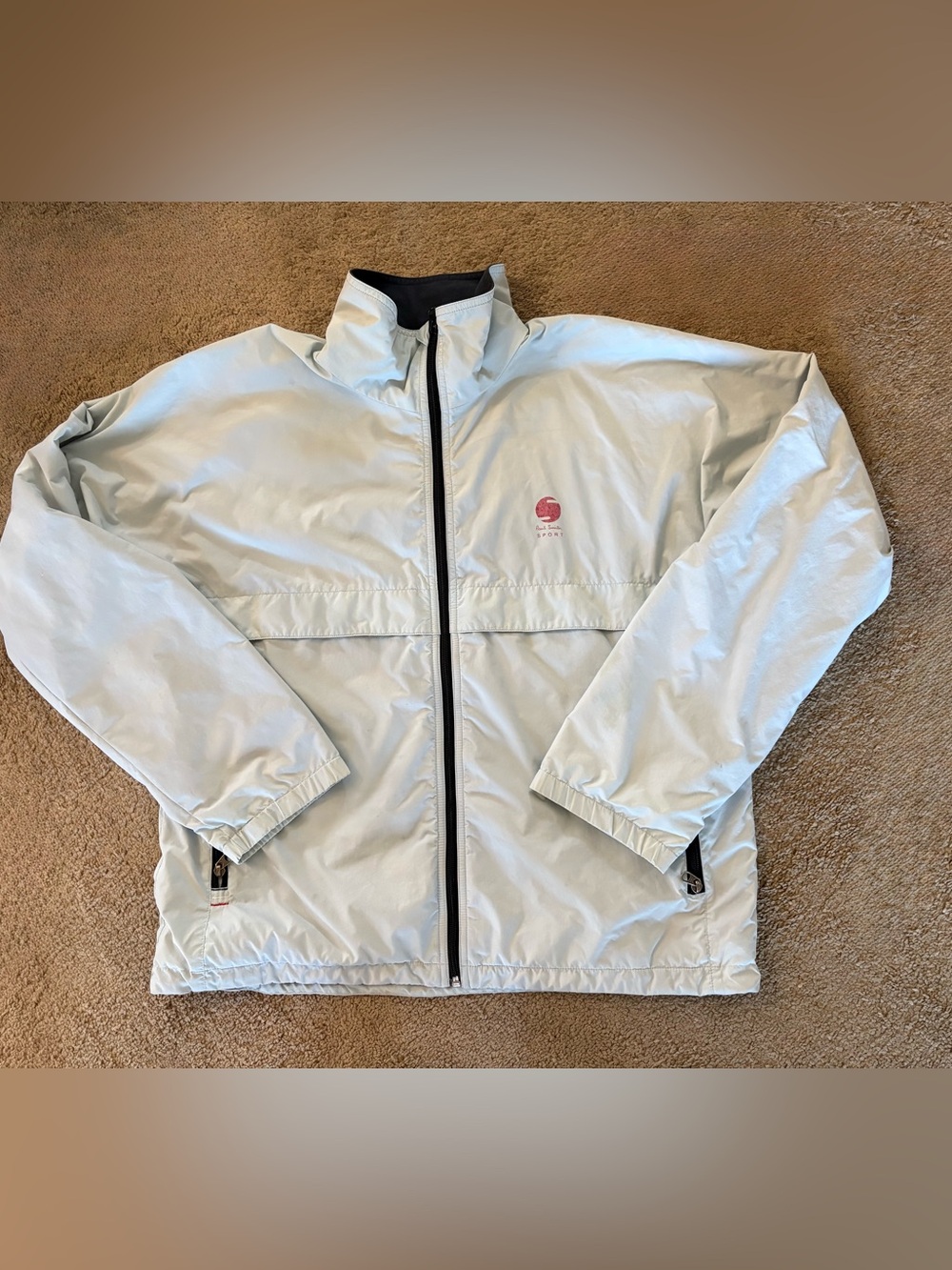 Paul Smith Men's Light Blue Sport Windbreaker Jacket Fleece Lined Size Large